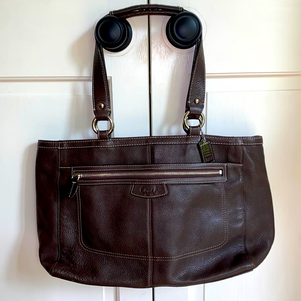 Coach Chocolate Brown Leather Tote Bag